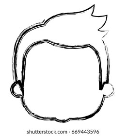 cute boy head avatar character