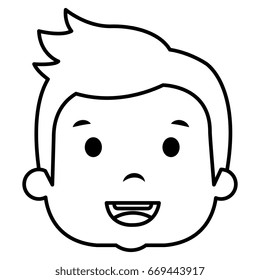 cute boy head avatar character
