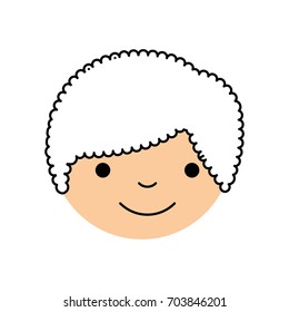 cute boy head avatar character