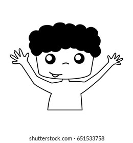 cute boy head drawing icon