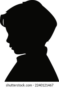  a cute boy head silhouette vector