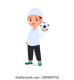 Un chico lindo sosteniendo una bola, fondo blanco