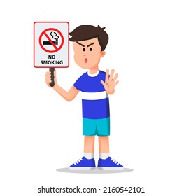 Cute Boy Holding Sign That Says Stock Vector (Royalty Free) 2160542101 ...