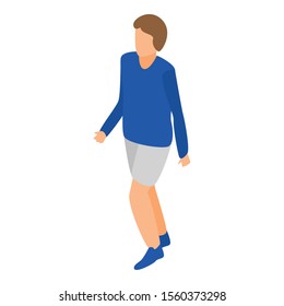 Cute boy icon. Isometric of cute boy vector icon for web design isolated on white background