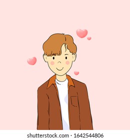 Cute boy illustration in cartoon style.Vector illustration.