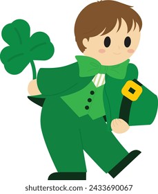 Cute boy illustration for patrick day