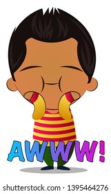 Cute boy, illustration, vector on white background.