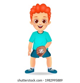 cute boy kid playing baseball