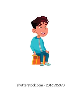 cute boy kid watching cartoon in children cinema cartoon vector. cute boy kid watching cartoon in children cinema character. isolated flat cartoon illustration