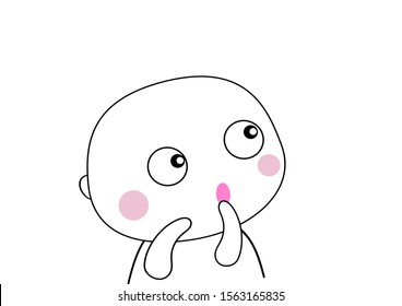 cute boy make surprise face  vector eps.10