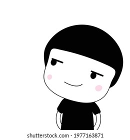 cute boy  make wonder face  acting  cartoon vector eps.10