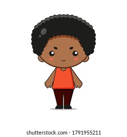 Cute Boy Mascot Character.Illustration Isolated on white background.