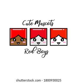 Ilustración del vector de mascota de Cute Boy