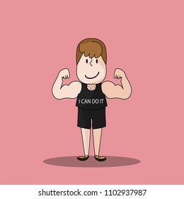 cute boy with a message I can do it