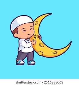 Cute Boy Moslem Holding Moon Cartoon Vector Icon
Illustration. People Religion Icon Concept Isolated Premium
Vector. Flat Cartoon Style