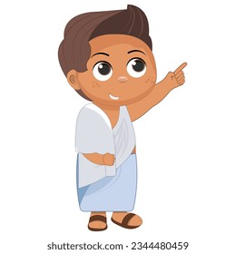 Cute Boy Moslem Reading Book Vector Icon Illustration. Ramadan Mascot Cartoon Character. Person Icon Concept White Isolated. Flat Cartoon Style Suitable for Web Landing Page, Banner, Flyer, Sticker