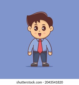 Cute Boy office business carton vector