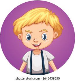 Cute boy on round background illustration