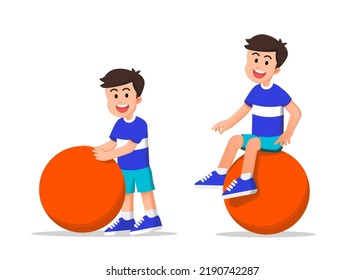 a cute boy with an orange ball