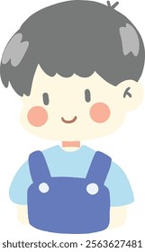 cute boy in overalls clip art