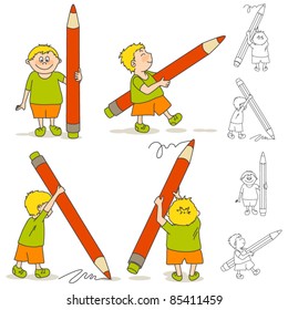 Niño con lápiz