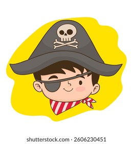 Cute boy pirate costume for party or halloween.