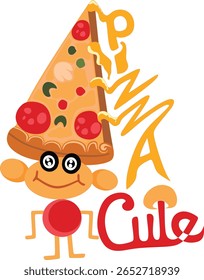 UM MENINO BONITO COM CHAPÉU DE PIZZA