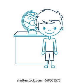 cute boy with planet earth character icon