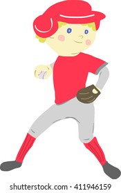 cute boy playing baseball, pitcher