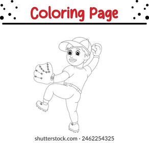 Netter Junge, der Malseite spielt. Malbuch für Kinder.