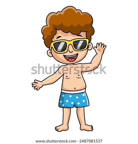 Cute boy are playing on the beach