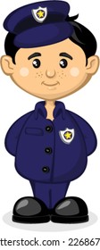 Cute Boy Policeman In Blue