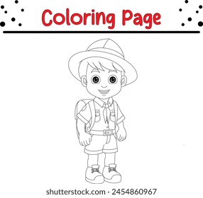 cute boy scout coloring book page for kids