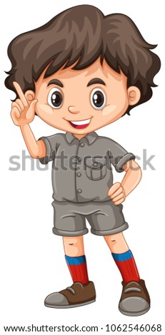 A Cute Boy Scout on White Background illustration