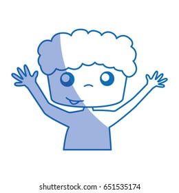 cute boy shirtless drawing icon