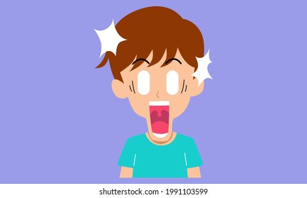 Cute boy with shocked expression