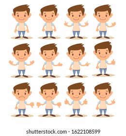 The cute boy show Hand symbol. Vector flat design illustration.