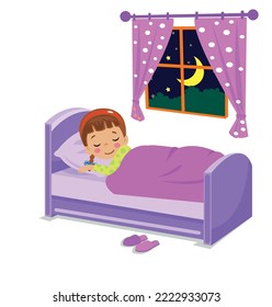 cute boy sleeping at night