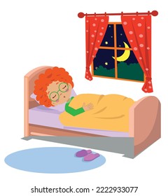 niño lindo durmiendo por la noche