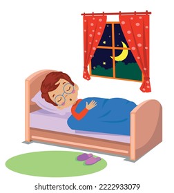 cute boy sleeping at night