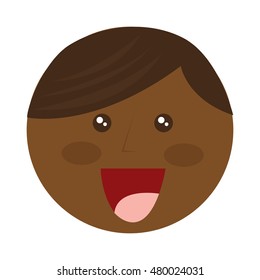 cute boy smile isolated icon vector illustration design