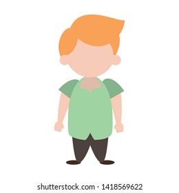 Cute boy smiling cartoon isolated vector illustration graphic design