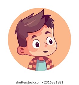 Cute boy smiling, isolated on white background icon isolated