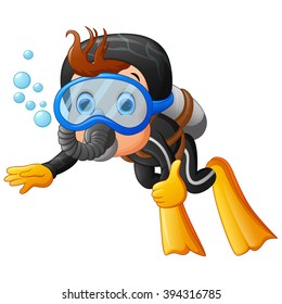 Cute Boy Snorkeling Stock Illustration 435460855 | Shutterstock