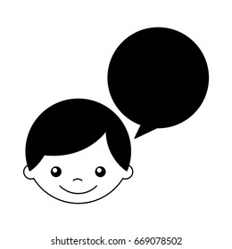 cute boy with speech bubble character