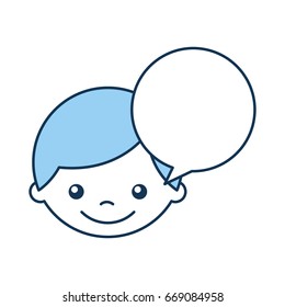 cute boy with speech bubble character