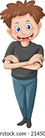 A Cute Boy Standing on White Background illustration
