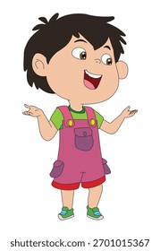 Garoto bonito de pé com sorriso