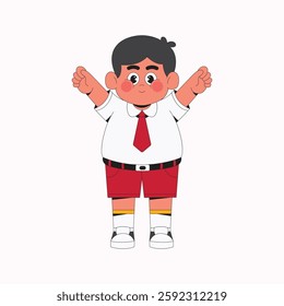 Cute boy student cartoon character illustration
