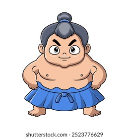 Cute boy sumo cartoon happy